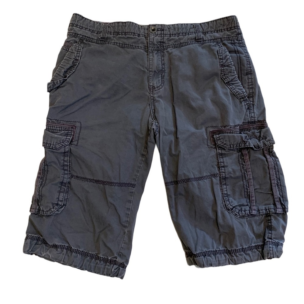 XSIDE Authentic Wear Dept. Distressed Cargo Shorts Men's W:32 Grey